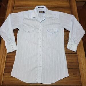 Panhandle Slim LS Pearl Snap Lt. Blue Western Shirt - Size 15-32